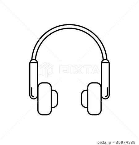 Headphone Outline Vector Icon Isolated Backgroundのイラスト素材