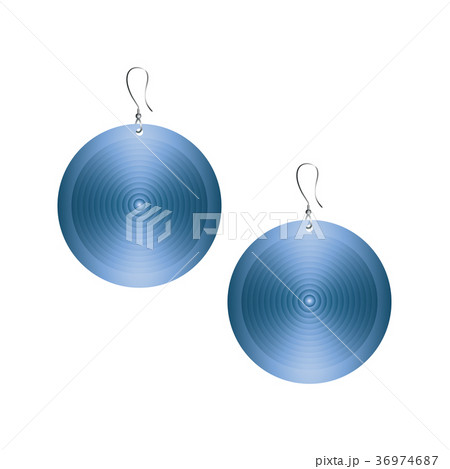 Metallic blue earrings isolated 36974687