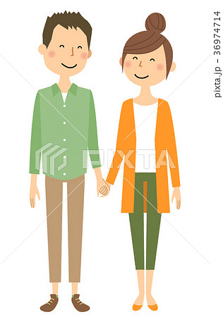 若いカップル 手をつなぐのイラスト素材 若いカップル 手をつなぐのイラスト素材