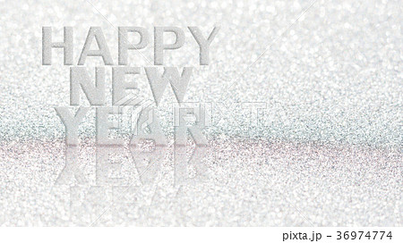 Happy new year word on white glitter background. 36974774