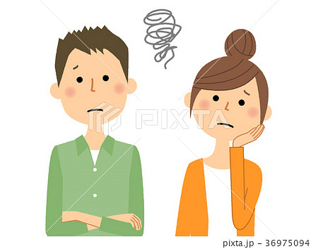 若いカップル　困る 36975094