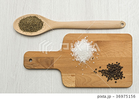 salt, pepper and oregano salt, pepper and oregano 36975156