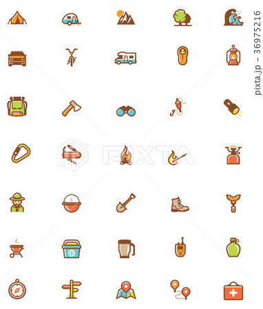 Vector camping icon set 36975216