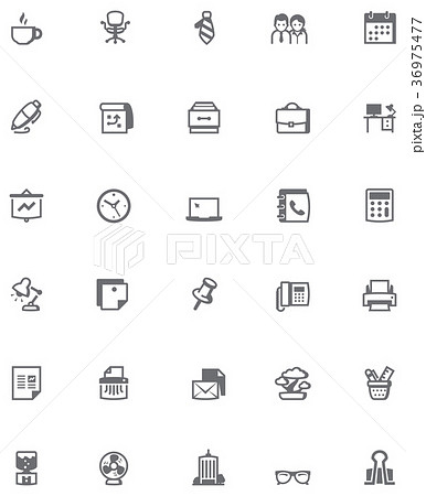 Vector office icon set 36975477