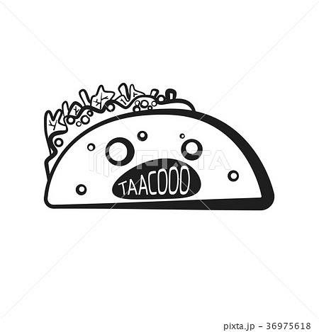 Outline halloween spooky taco character 36975618