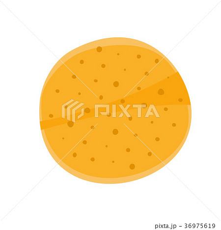 Flat colorful mexican tortilla icon, chip symbol 36975619
