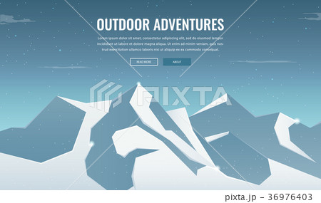 Landscape with mountain peaks. Winter sport 36976403