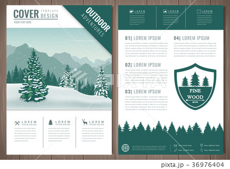 Outdoors flyer design with mountains landscape 36976404