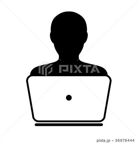 User Icon Vector With Laptop Computer Male Person 36976444