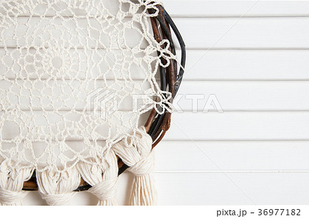 Cream crochet doily dream catcher 36977182