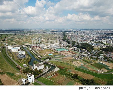 市川市の江戸川河川敷上空 36977824