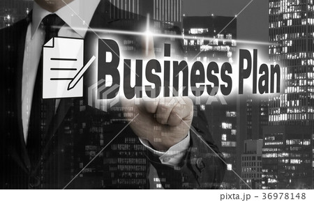 Business plan is shown by businessman concept 36978148