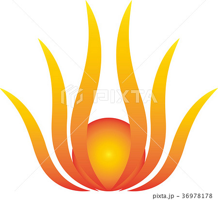 Flower Fire Flower Nature Wellness Logoのイラスト素材