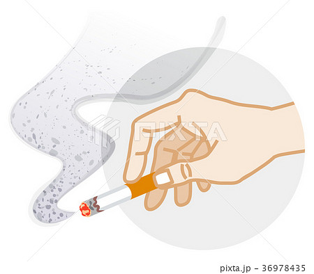 煙草を持つ手 喫煙リスク コンセプトアートのイラスト素材