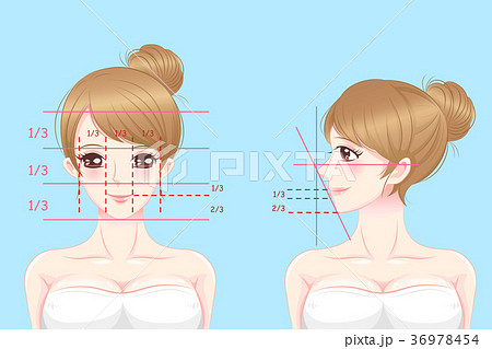 woman with perfect face proportions 36978454
