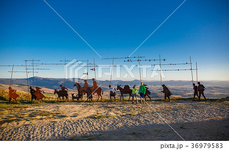 Silhouettes of pilgrims Silhouettes of pilgrims 36979583