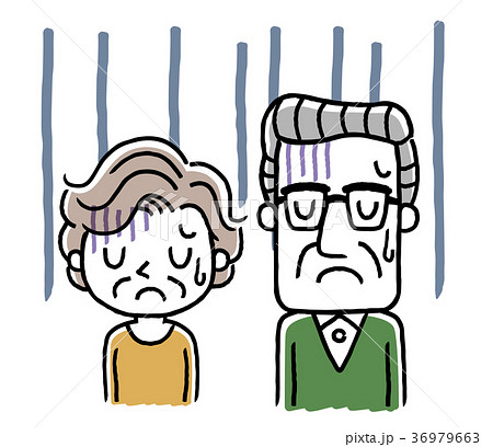 シニア夫婦:落ち込む、体調不良、病気 シニア夫婦:落ち込む、体調不良、病気 36979663