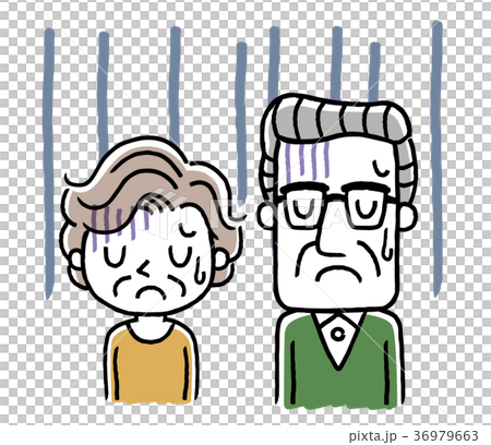 シニア夫婦:落ち込む、体調不良、病気 シニア夫婦:落ち込む、体調不良、病気 36979663