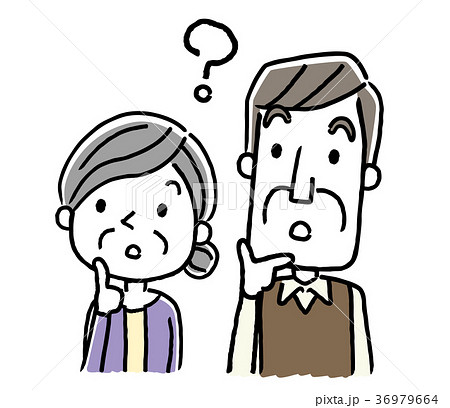 シニア夫婦:疑問、考える シニア夫婦:疑問、考える 36979664