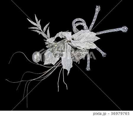 White brooch isolated on black 36979765