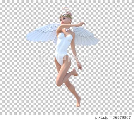 Cute angel fairy fairy perming3DCG illustration material 36979867