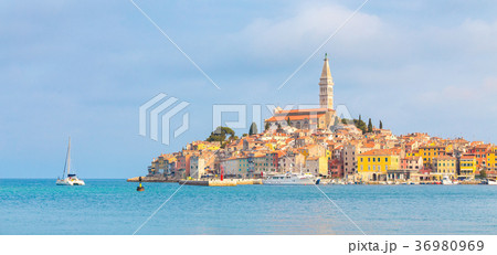 Panoramic view on old town Rovinj, Croatia. Panoramic view on old town Rovinj, Croatia. 36980969