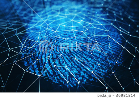 3D rendering Fingerprint Scanning Identification 3D rendering Fingerprint Scanning Identification 36981814