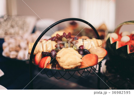 Authentic buffet, assorted fresh fruits, berries 36982595