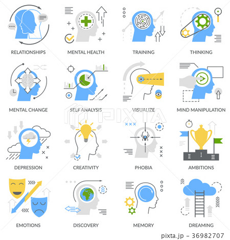 Mental Concept Flat Icons 36982707