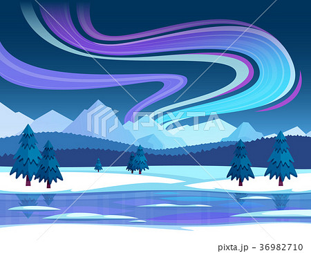 Northern Lights Illustration 36982710