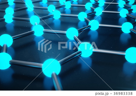3D Rendering of Graphene atomic structure - 36983338