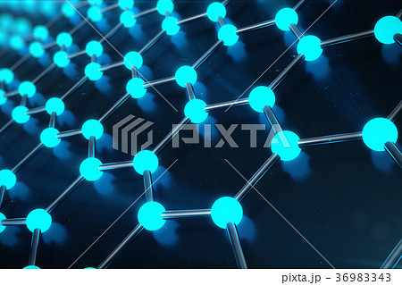 3D Rendering of Graphene atomic structure - 36983343