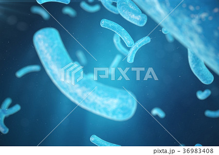 3d Illustration virus, bacteria, cell infected 36983408