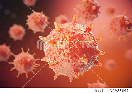 3d illustration of Influenza Virus H1N1. Swine Flu 36983647