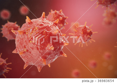 3d illustration of Influenza Virus H1N1. Swine Flu 36983654
