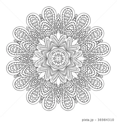 Mandala Doodle drawing. Round ornament 36984310