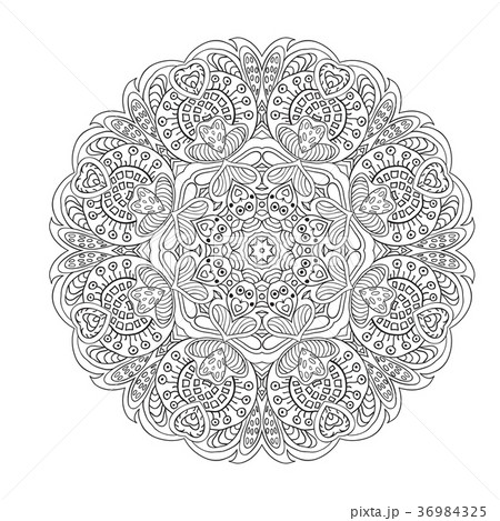 Mandala Doodle drawing. Round ornament Mandala Doodle drawing. Round ornament 36984325