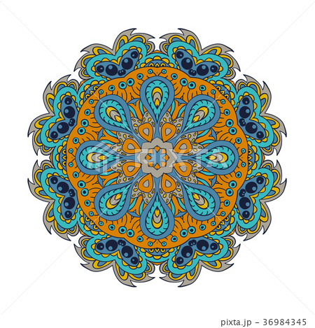 Mandala flower pattern. Doodle drawing 36984345