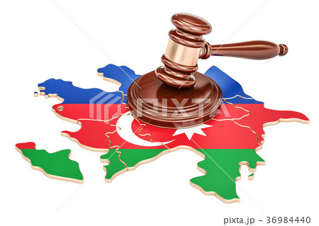 Wooden Gavel on map of Azerbaijan, 3D rendering Wooden Gavel on map of Azerbaijan, 3D rendering 36984440
