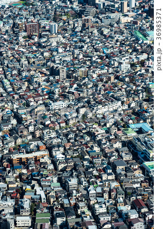 東京の都市風景 住宅密集地 日中 縦構図 東京の都市風景 住宅密集地 日中 縦構図 36985371