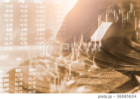 Business man on stock market financial trade  36985634