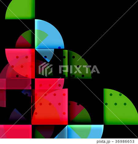 Circle elements on black background Circle elements on black background 36986653