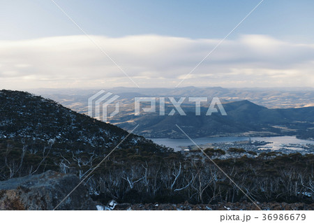 On top of Mount Wellington in Hobart. 36986679