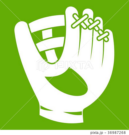 Leather baseball glove icon green 36987268