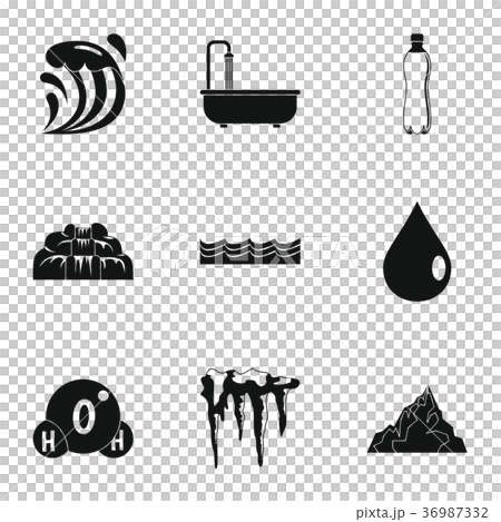 Water condition icon set, simple style 36987332