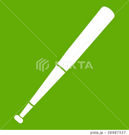 Black baseball bat icon green Black baseball bat icon green 36987337