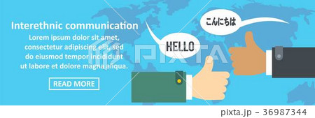 Interethnic communication banner horizontal concept 36987344