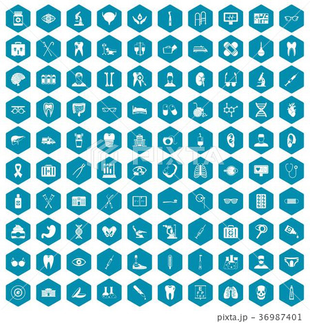100 medical icons sapphirine violet 36987401