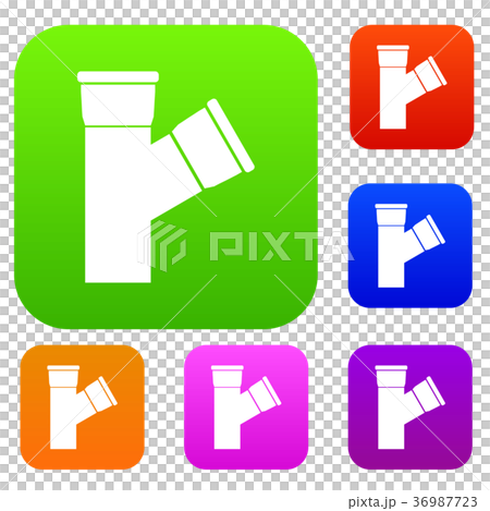 Plastic pipe connection set collection - Stock Illustration [36987723 ...