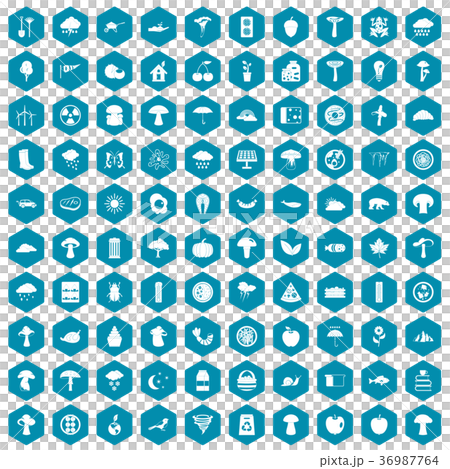 100 mushrooms icons sapphirine violet 36987764